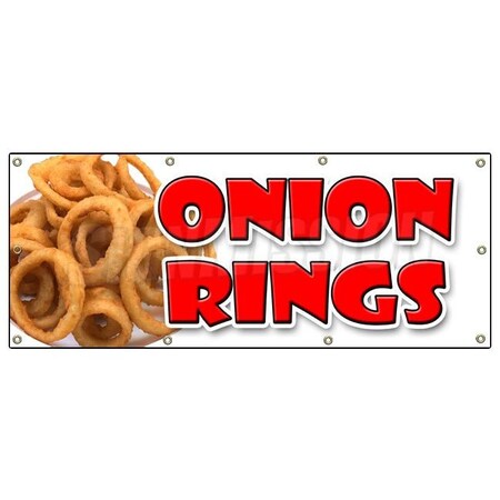 Signmission ONION RINGS BANNER SIGN deep fried vidalia crispy ring french fries B-96 Onion Rings
